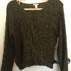 Forever 21 Cropped Mustard/Green/Black Sweater